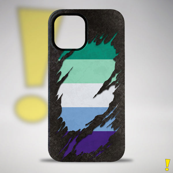 Gay Male Pride Flag Ripped Reveal Tough Case